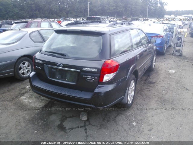 4S4BP61C587316430 - 2008 SUBARU OUTBACK 2.5I GRAY photo 4