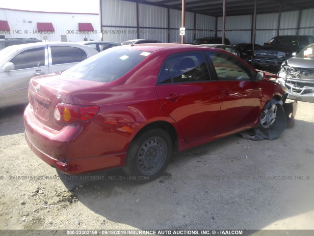 1NXBU40E59Z030502 - 2009 TOYOTA COROLLA S/LE/XLE RED photo 4