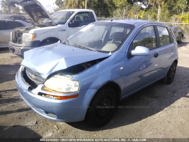 KL1TD62695B299920 - 2005 CHEVROLET AVEO LS Light Blue photo 2