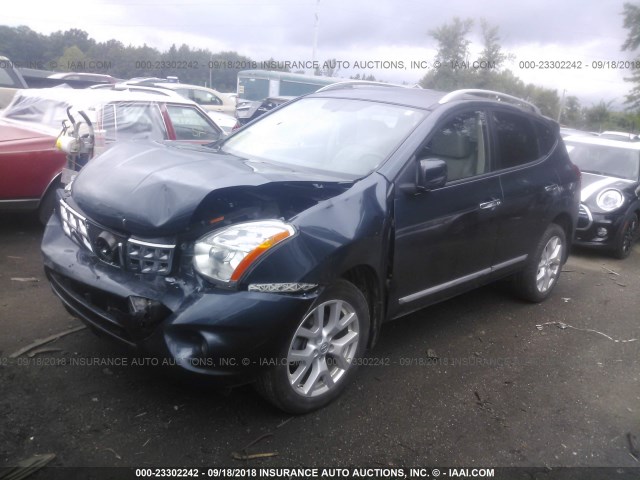 JN8AS5MV0DW656689 - 2013 NISSAN ROGUE S/SV BLUE photo 2