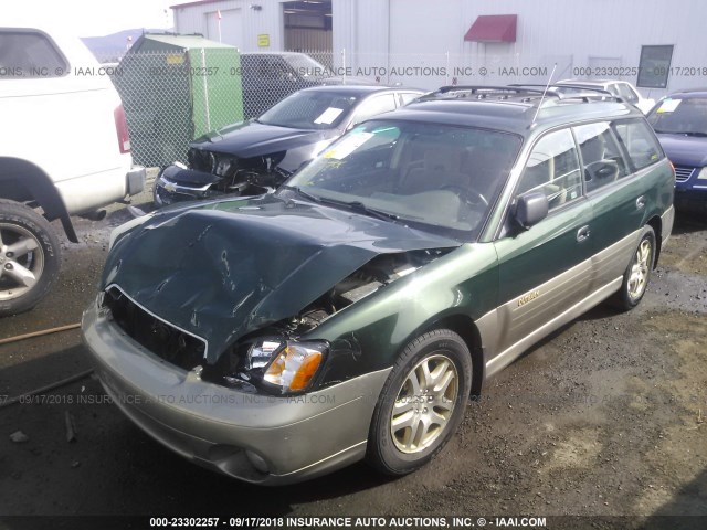 4S3BH675217627314 - 2001 SUBARU LEGACY OUTBACK AWP GREEN photo 2