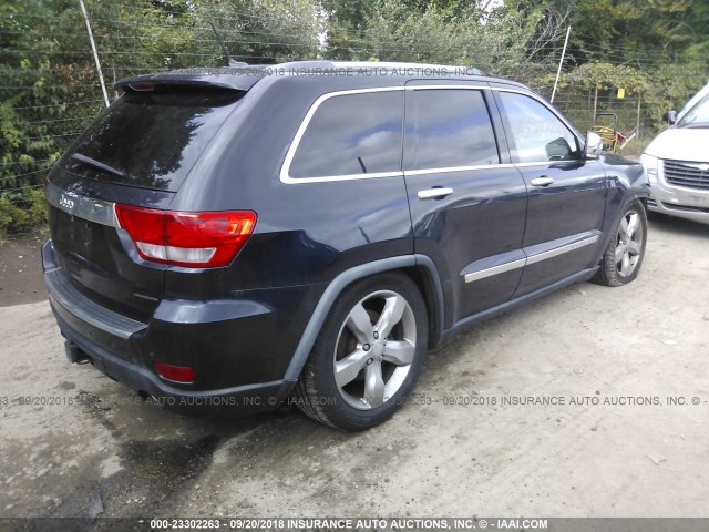 1J4RR6GT8BC649136 - 2011 JEEP GRAND CHEROKEE OVERLAND Dark Blue photo 4