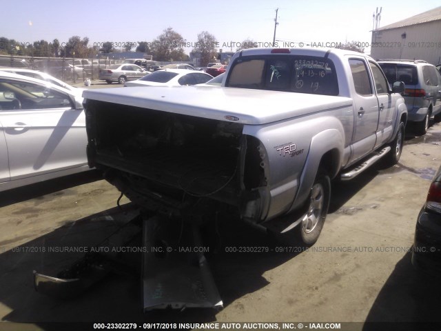 5TEKU72N16Z287095 - 2006 TOYOTA TACOMA DBL CAB PRERUNNER LNG BED SILVER photo 4