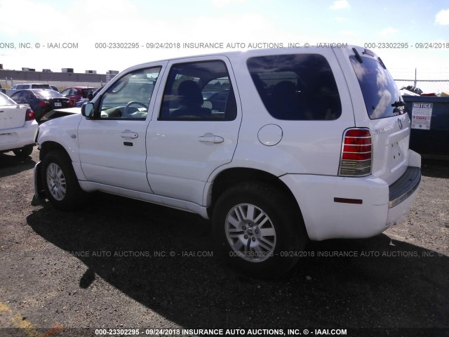 4M2CU57195DJ29930 - 2005 MERCURY MARINER WHITE photo 3