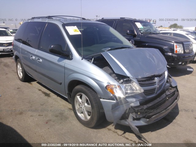 1D4GP45R56B631819 - 2006 DODGE CARAVAN SXT Light Blue photo 1