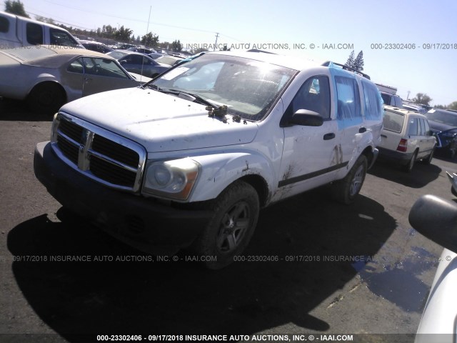 1D4HB38N16F157530 - 2006 DODGE DURANGO SXT WHITE photo 2