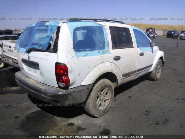 1D4HB38N16F157530 - 2006 DODGE DURANGO SXT WHITE photo 4