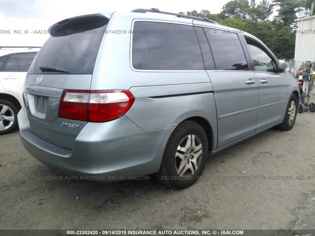 5FNRL387X5B127641 - 2005 HONDA ODYSSEY EXL BLUE photo 4