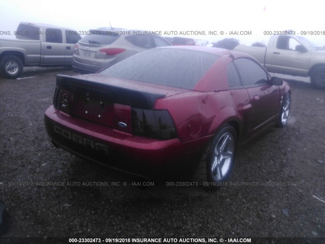 1FAFP48Y34F115529 - 2004 FORD MUSTANG COBRA SVT RED photo 4