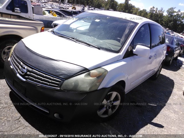 5N1BV28U98N101805 - 2008 NISSAN QUEST S/SE/SL WHITE photo 2