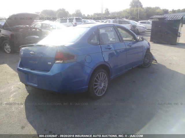 1FAHP3GNXAW148632 - 2010 FORD FOCUS SES BLUE photo 4