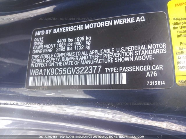 WBA1K9C55GV322377 - 2016 BMW 228 I/SULEV Dark Blue photo 9