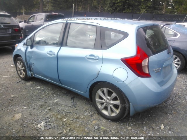 3N1CE2CP7EL351455 - 2014 NISSAN VERSA NOTE S/S PLUS/SV/SL Light Blue photo 3
