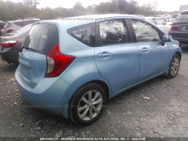 3N1CE2CP7EL351455 - 2014 NISSAN VERSA NOTE S/S PLUS/SV/SL Light Blue photo 4