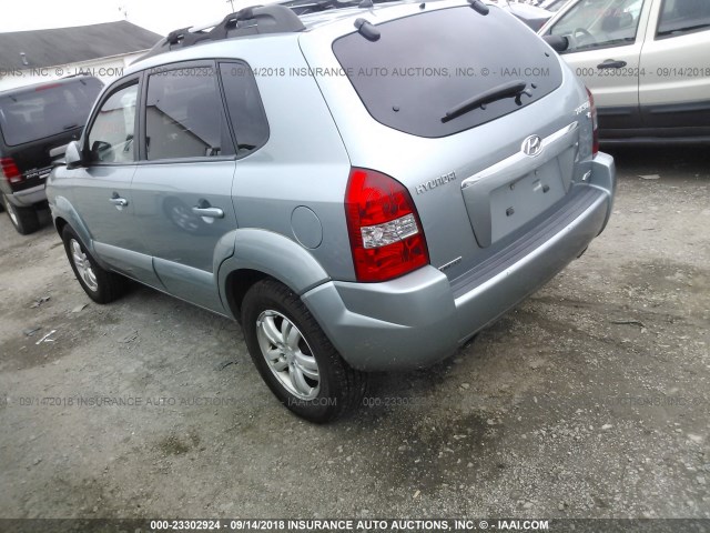 KM8JN72D87U639336 - 2007 HYUNDAI TUCSON SE/LIMITED Light Blue photo 3