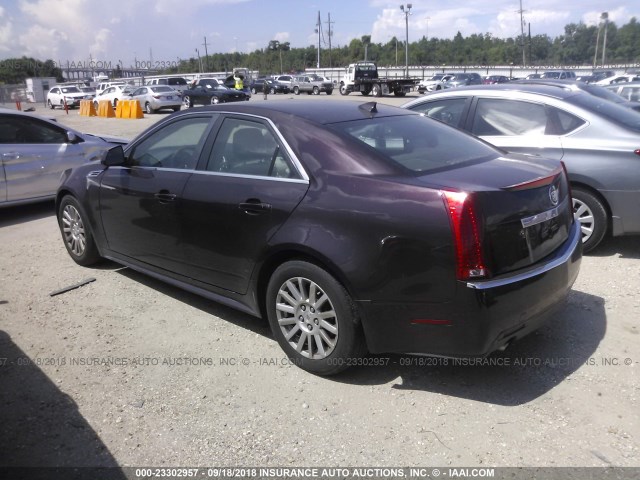 1G6DE5EG3A0146404 - 2010 CADILLAC CTS LUXURY COLLECTION MAROON photo 3