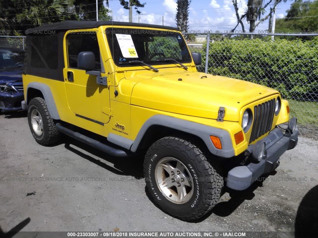 1J4FA44S66P708077 - 2006 JEEP WRANGLER / TJ UNLIMITED YELLOW photo 1