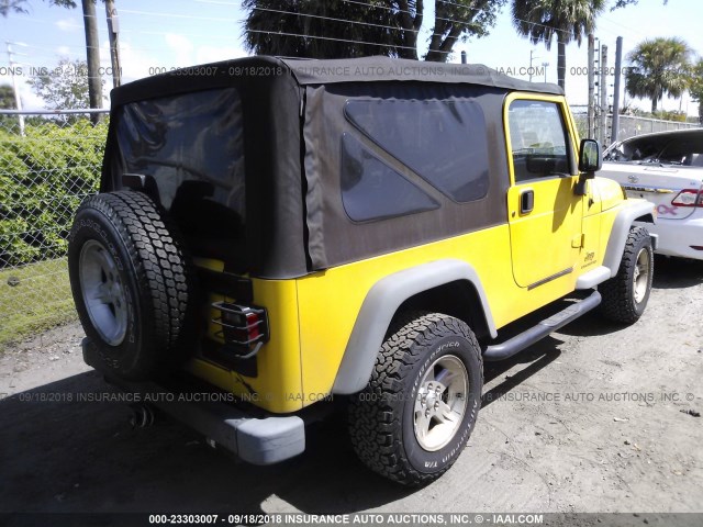 1J4FA44S66P708077 - 2006 JEEP WRANGLER / TJ UNLIMITED YELLOW photo 4