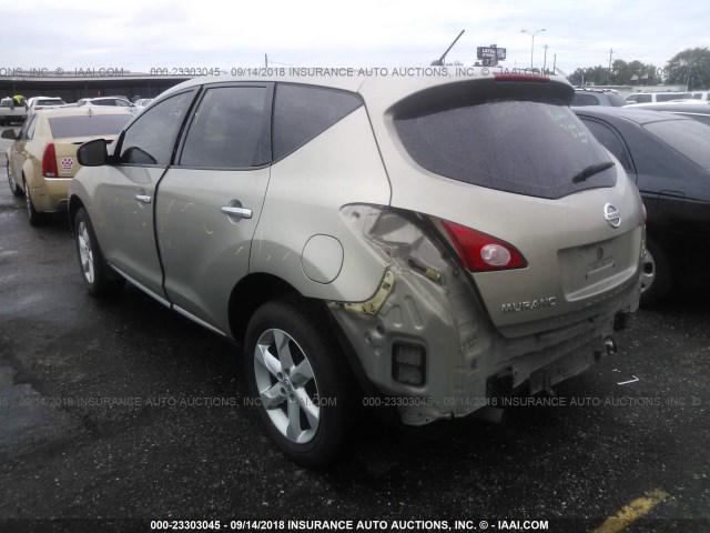 JN8AZ18U79W027461 - 2009 NISSAN MURANO S/SL BEIGE photo 3