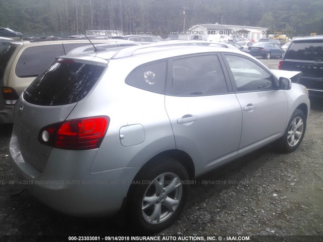 JN8AS58V58W402086 - 2008 NISSAN ROGUE S/SL SILVER photo 4