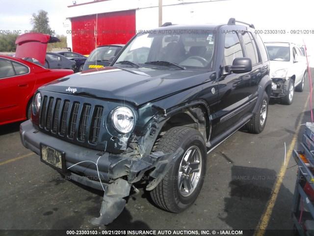 1J4GL38KX5W629471 - 2005 JEEP LIBERTY RENEGADE GREEN photo 2