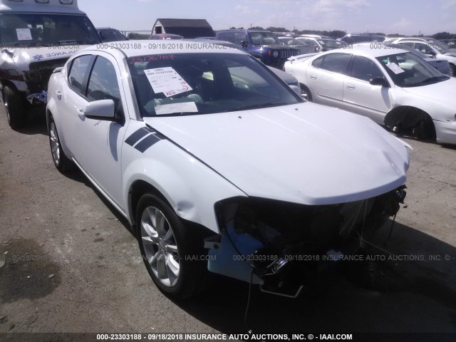 1C3CDZBGXEN165942 - 2014 DODGE AVENGER R/T WHITE photo 1