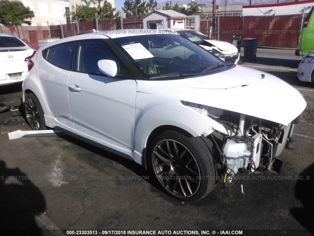 KMHTC6AE1DU172372 - 2013 HYUNDAI VELOSTER TURBO WHITE photo 1