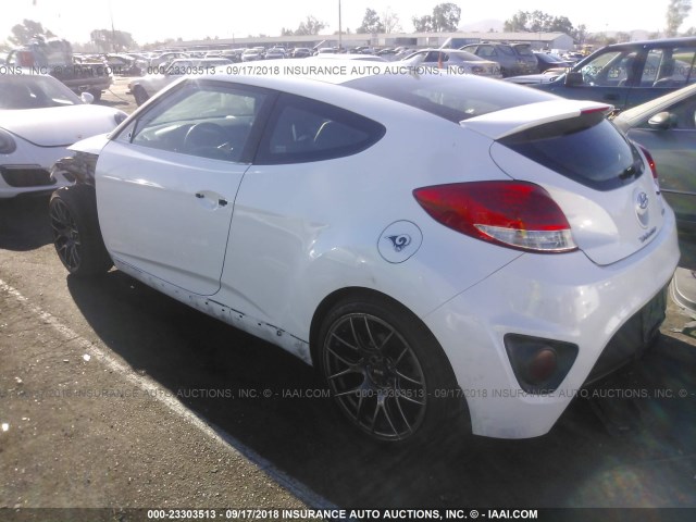 KMHTC6AE1DU172372 - 2013 HYUNDAI VELOSTER TURBO WHITE photo 3