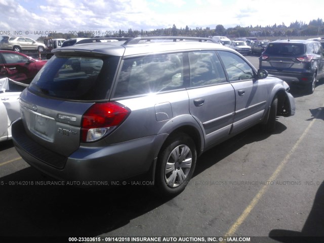 4S4BP60CX87354074 - 2008 SUBARU OUTBACK GRAY photo 4