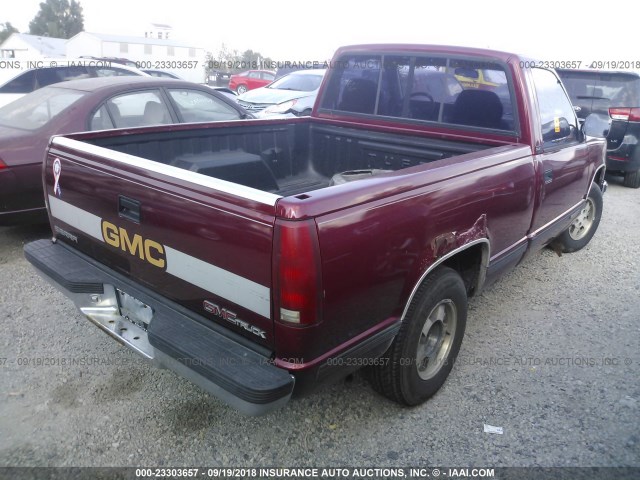 1GTDC14Z4NZ532071 - 1992 GMC SIERRA C1500 RED photo 4