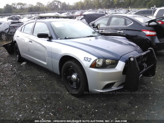 2C3CDXAG7DH677087 - 2013 DODGE CHARGER POLICE GRAY photo 1