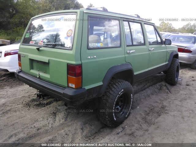 1J4FJ58S8NL142249 - 1992 JEEP CHEROKEE LAREDO GREEN photo 4