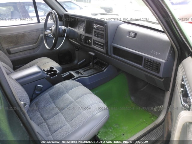 1J4FJ58S8NL142249 - 1992 JEEP CHEROKEE LAREDO GREEN photo 5