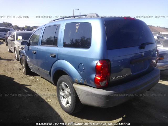 1D4HB38NX6F109430 - 2006 DODGE DURANGO SXT BLUE photo 3