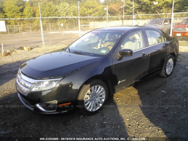 3FADP0L36CR215573 - 2012 FORD FUSION HYBRID BLACK photo 2