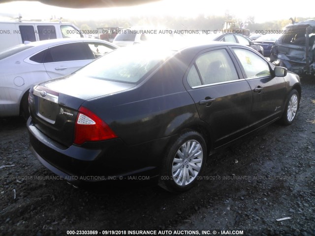 3FADP0L36CR215573 - 2012 FORD FUSION HYBRID BLACK photo 4