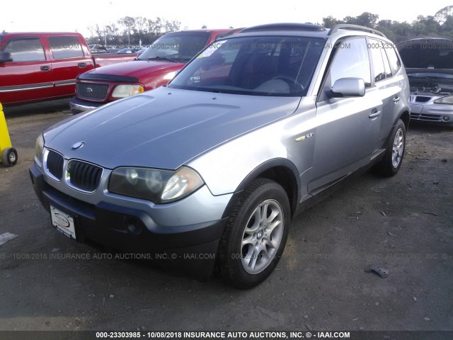 WBXPA73454WB23398 - 2004 BMW X3 2.5I GRAY photo 2