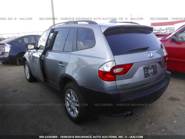 WBXPA73454WB23398 - 2004 BMW X3 2.5I GRAY photo 3