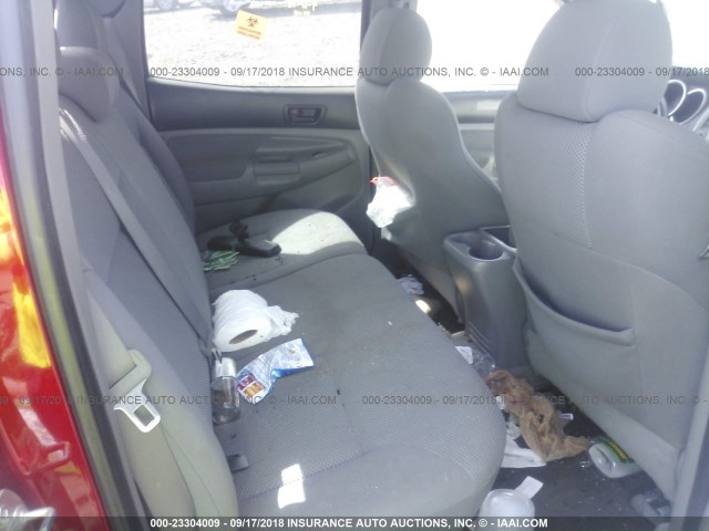 5TELU42N78Z545755 - 2008 TOYOTA TACOMA DOUBLE CAB 红色 照片 8