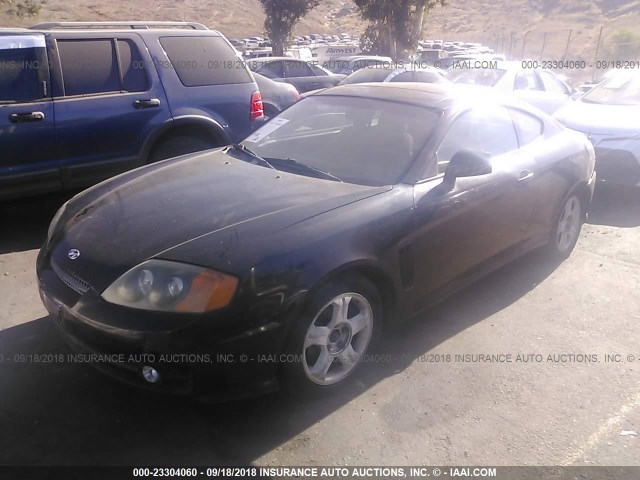 KMHHM65D73U006344 - 2003 HYUNDAI TIBURON BLACK photo 2