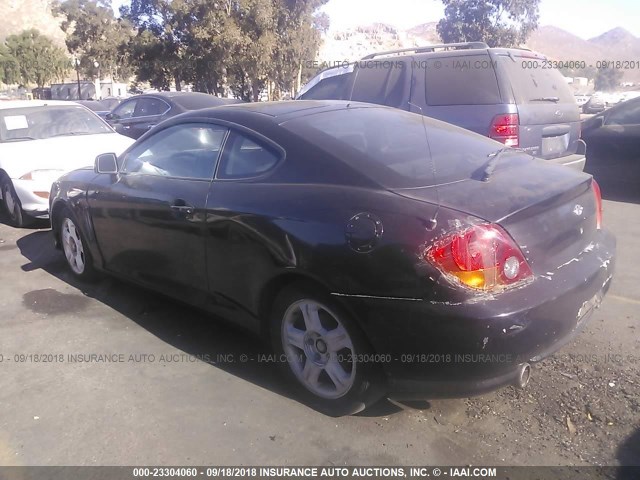 KMHHM65D73U006344 - 2003 HYUNDAI TIBURON BLACK photo 3