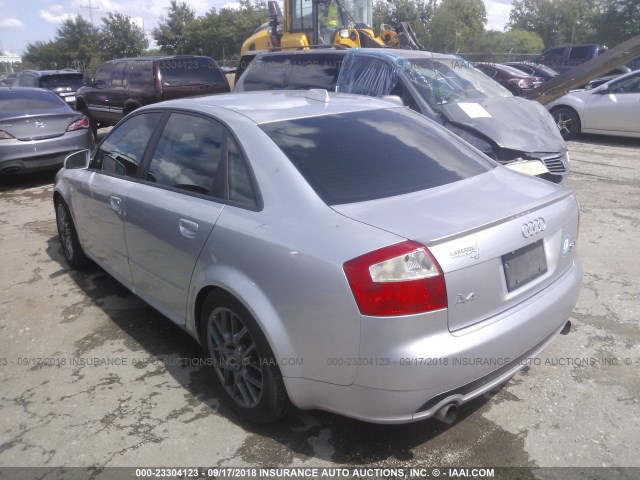 WAULC68E94A263365 - 2004 AUDI A4 1.8T QUATTRO SILVER photo 3