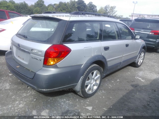 4S4BP61C966322704 - 2006 SUBARU LEGACY OUTBACK 2.5I SILVER photo 4