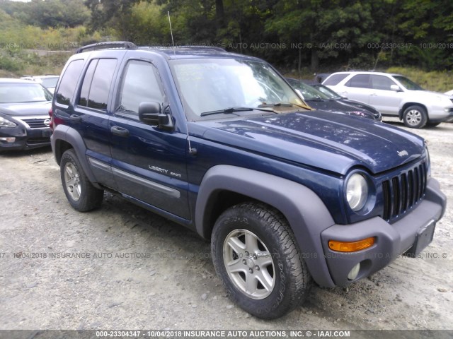 1J4GL48K13W560804 - 2003 JEEP LIBERTY SPORT/FREEDOM BLUE photo 1