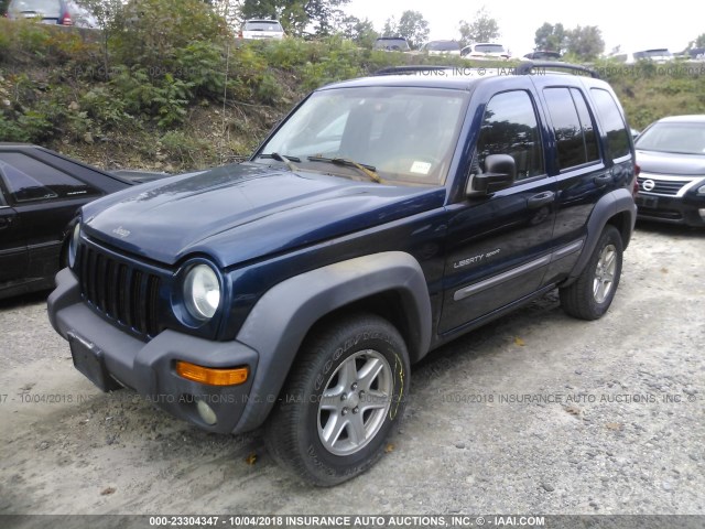 1J4GL48K13W560804 - 2003 JEEP LIBERTY SPORT/FREEDOM BLUE photo 2