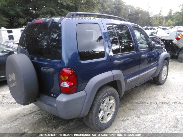 1J4GL48K13W560804 - 2003 JEEP LIBERTY SPORT/FREEDOM ლურჯი ფოტო 4