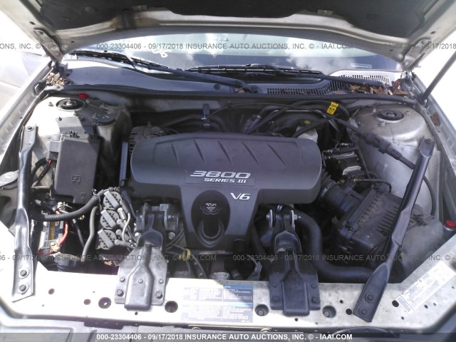 2G2WP522551285098 - 2005 PONTIAC GRAND PRIX Сріблястий фото 10