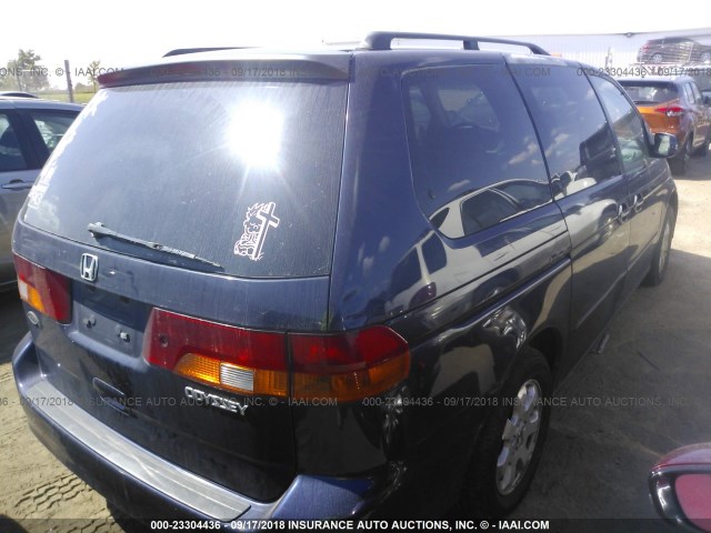 5FNRL18074B013442 - 2004 HONDA ODYSSEY EXL BLUE photo 4