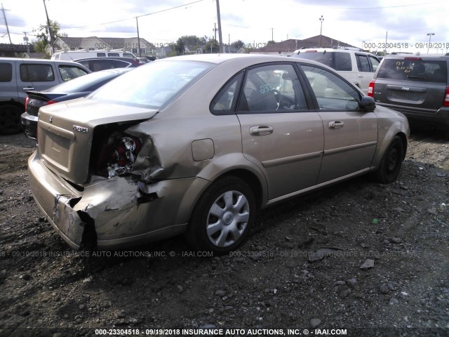 KL5JD56Z18K305170 - 2008 SUZUKI FORENZA CONVENIENCE/POPULAR TAN photo 4