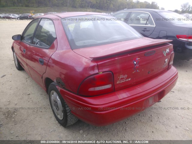 1B3ES47Y8WD589949 - 1998 DODGE NEON HIGHLINE/SPORT/LE/R/T RED photo 3